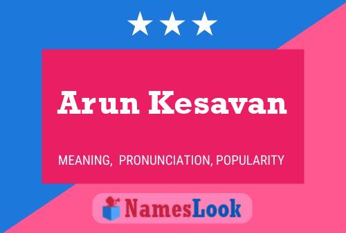 Arun Kesavan Name Poster