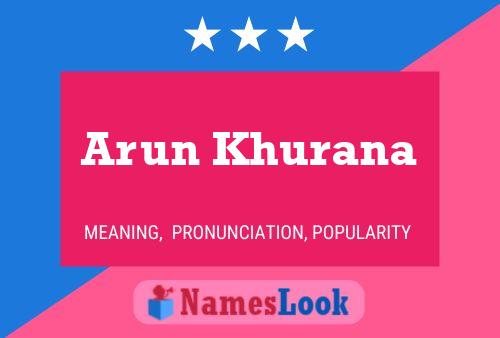 Arun Khurana Name Poster