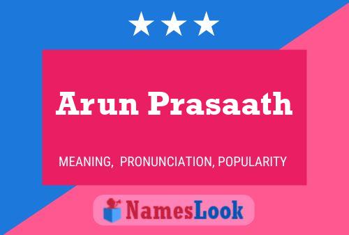 Arun Prasaath Name Poster