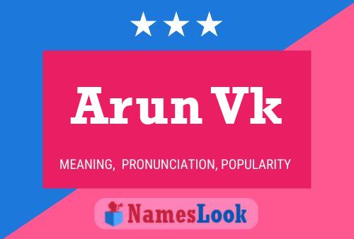 Arun Vk Name Poster