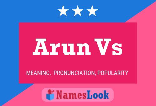 Arun Vs Name Poster