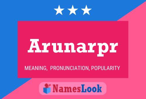 Arunarpr Name Poster