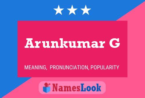 Arunkumar G Name Poster