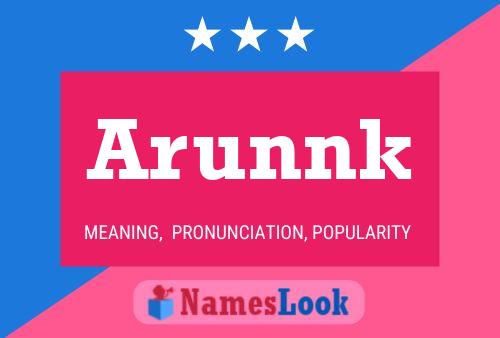 Arunnk Name Poster