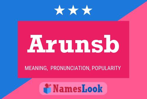 Arunsb Name Poster