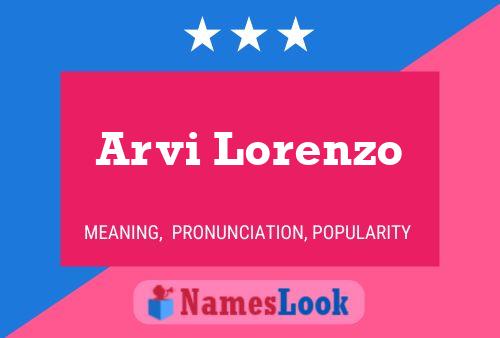 Arvi Lorenzo Name Poster