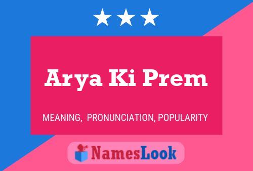 Arya Ki Prem Name Poster