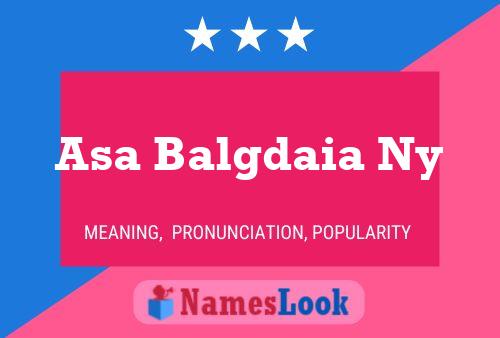 Asa Balgdaia Ny Name Poster