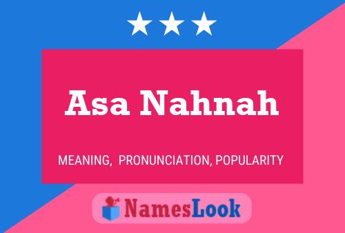 Asa Nahnah Name Poster