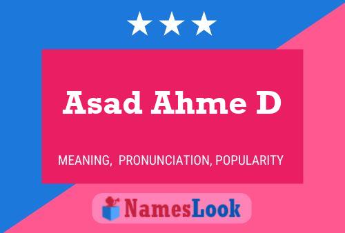 Asad Ahme D Name Poster