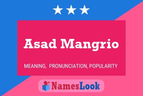 Asad Mangrio Name Poster