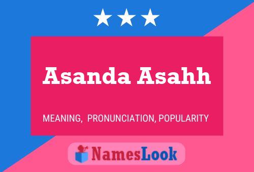 Asanda Asahh Name Poster