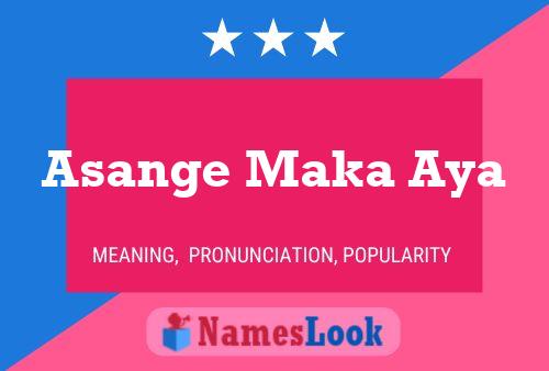 Asange Maka Aya Name Poster