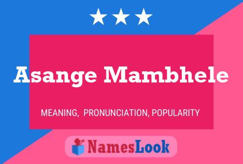 Asange Mambhele Name Poster