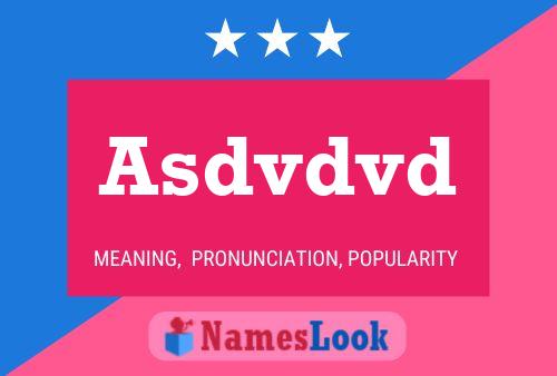 Asdvdvd Name Poster