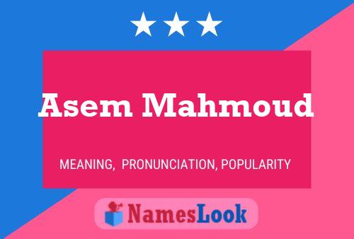 Asem Mahmoud Name Poster