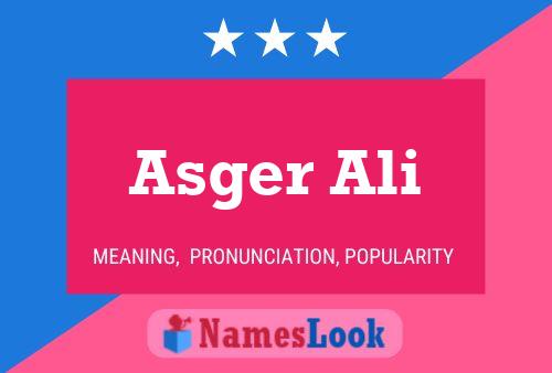 Asger Ali Name Poster