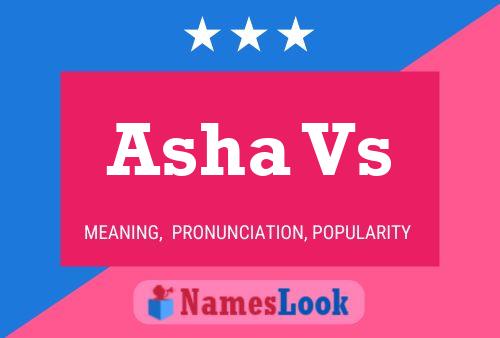 Asha Vs Name Poster