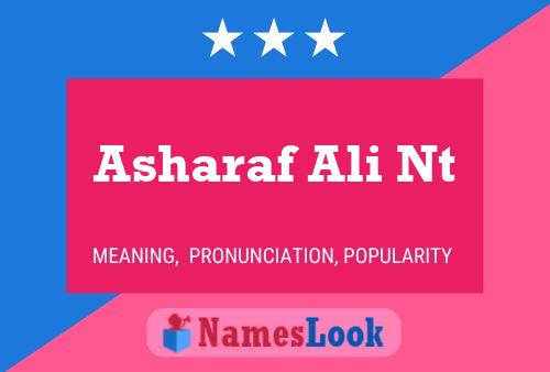 Asharaf Ali Nt Name Poster