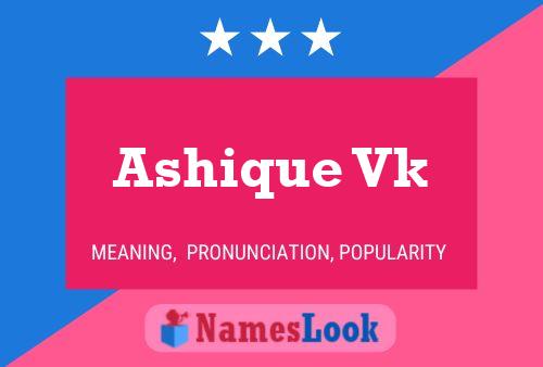 Ashique Vk Name Poster