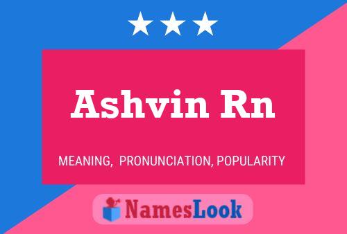 Ashvin Rn Name Poster