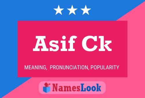 Asif Ck Name Poster