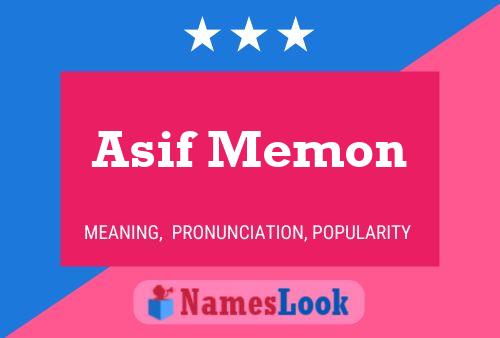 Asif Memon Name Poster