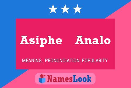 Asiphe    Analo Name Poster