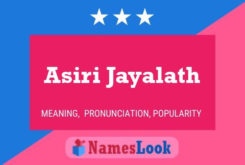 Asiri Jayalath Name Poster