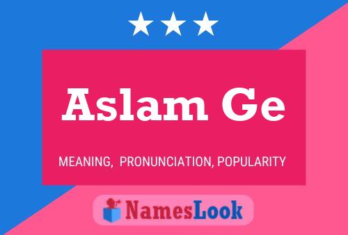 Aslam Ge Name Poster