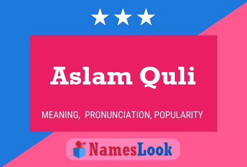 Aslam Quli Name Poster