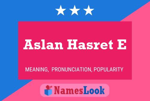 Aslan Hasret E Name Poster