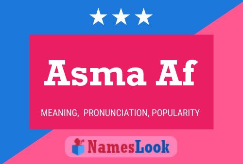 Asma Af Name Poster