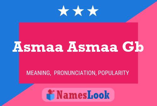 Asmaa Asmaa Gb Name Poster