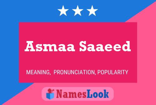 Asmaa Saaeed Name Poster