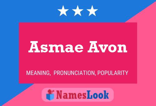 Asmae Avon Name Poster