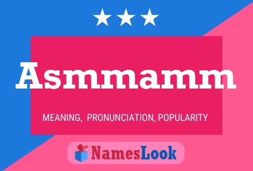 Asmmamm Name Poster