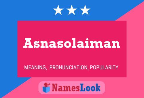 Asnasolaiman Name Poster