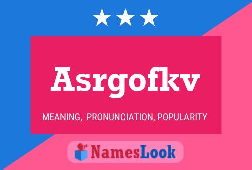 Asrgofkv Name Poster