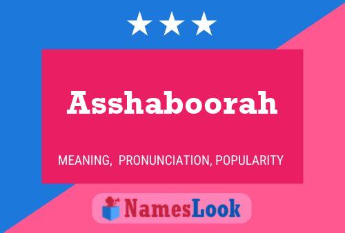 Asshaboorah Name Poster