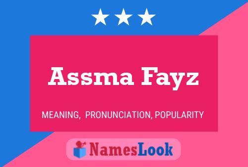 Assma Fayz Name Poster