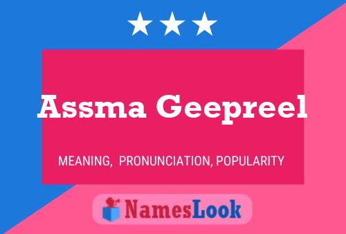 Assma Geepreel Name Poster