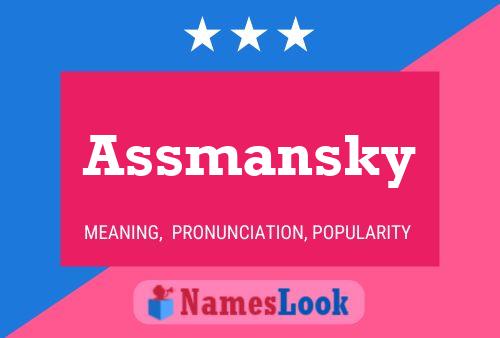 Assmansky Name Poster