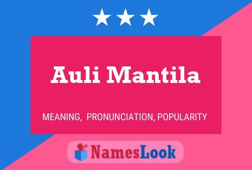 Auli Mantila Name Poster