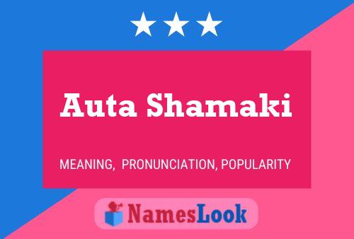 Auta Shamaki Name Poster