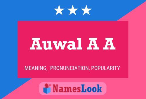 Auwal A A Name Poster