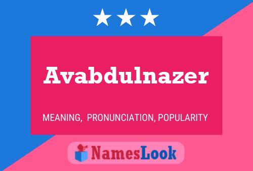 Avabdulnazer Name Poster