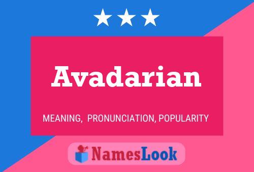 Avadarian Name Poster