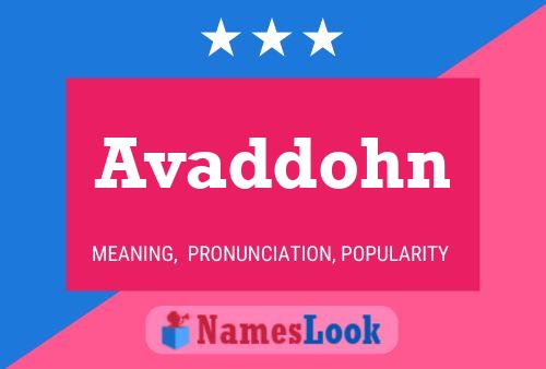 Avaddohn Name Poster