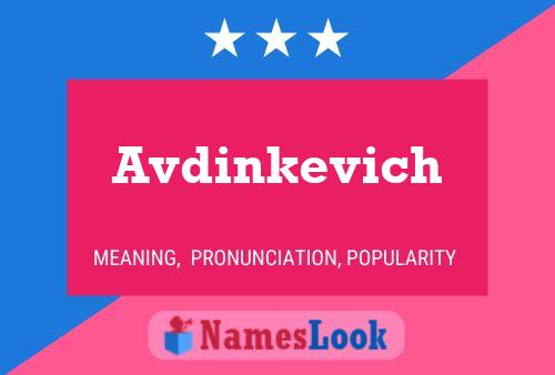 Avdinkevich Name Poster